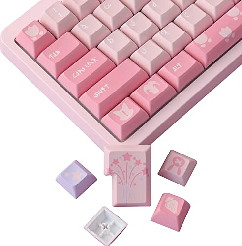 JakeTsai Keycaps Set,143 Keys KCA Profile Garden Party Theme Custom Keycaps for Cherry MX Gateron Kailh Switches Mechanical Gaming Keyboard