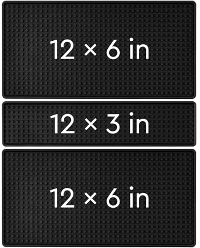 Radical Impact Premium-Barmatte (15,2 x 30,5 cm + 15,2 x 30,5 cm + 7,6 x 30,5 cm) Dicke, rutschfeste, ungiftige Gummi-Barmatte für Arbeitsplatte, Hausbar, Restaurants, Café-Bar-Matte (3 Stück,
