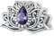 ciondoli di loto viola in argento sterling per braccialetto Pandora