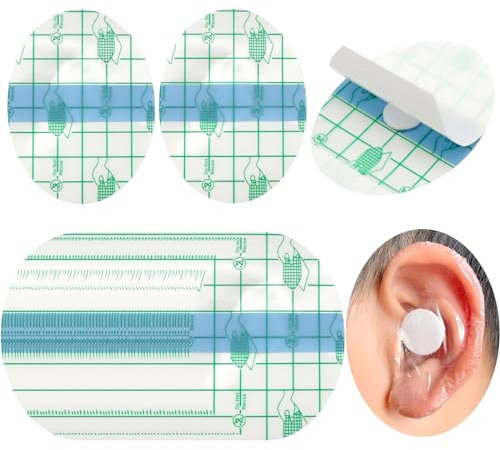 VEGCOO 60PCS Autocollant Oreille Etanche, Protege Oreille Autocollant, Protection Étanche Oreille, Cache-Oreilles Transparents, Cache Oreilles Imperméable pour Teinture Capillaire, Douche, Baignade