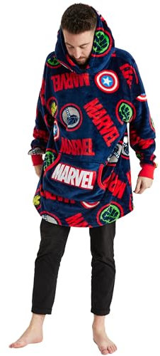 Marvel Mens Hoodie Oversized Fleece Hoody (Marvel, One Size)