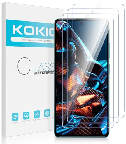 Kokio 3 Piezas Protector Pantalla Xiaomi Redmi Note 12 4G/5G/Poco X5 Pro 6.67,Dureza 9H,Cristal Templado Ultra HD de 0,33 mm para Xiaomi Redmi Note 12 4G/5G,Resistente al Desgaste y Sin Burbujas