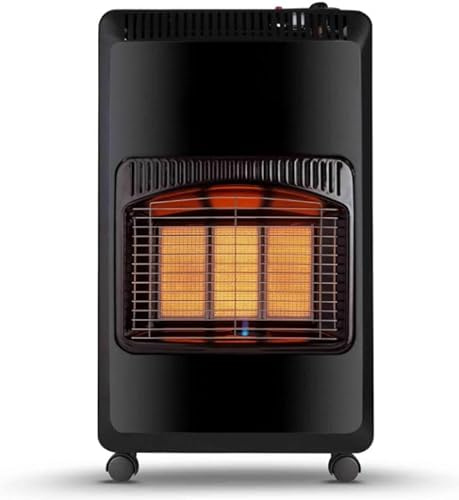 UBOON Estufa de Butano Plegable y Desmontable - Llama Azul, 4200 W, Triple Sistema de Seguridad - Negro/Gris [Clase de eficiencia energética A]