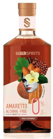 SOBER SPIRITS – Non-Alcoholic 0.0% Amaretto – The first non-alcoholic spirit produced like the authentic Amaretto. – IWSC Award Gold Winner – 0% Sugar – No Artificial Flavours – Vegan Friendly – 50cl…