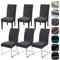 Alishomtll Stretch Samt Stuhlhussen 4er/6er Set Velvet/Velour Stuhlbezug Schwingstuhl Elastische Hussen Waschbarer Stühle Schutz für Küche Restaurant Hotel Bankett Hochzeit (Dunkelgrau, 6 Stück)