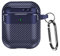 MINUUISCT Funda para Airpods 1 y 2, estilo fibra de carbono, funda de cuero vegano, funda protectora para auriculares con llavero, a prueba de golpes, piel protectora antiarañazos para Airpods 1 y 2,