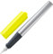 Lamy nexx neonyellow Füller - Füllhalter mit rutschfestem Griff & polierter Stahlfeder in Strichbreite A - dreieckiges Gehäuse aus Aluminium - inkl. Tintenpatrone T 10 blau - Rechtshänder