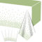 Hegbolke 4 manteles rectangulares para Baby Shower, 220 x 130 cm, para decoración de Mesa de Baby Shower, decoración Neutra de género, diseño de Puntos, Color Verde Salvia