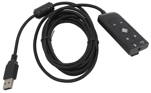 ASHATA USB-auf-3,5-mm-Adapter für Kingston Cloud II, Virtual 7.1 Surround Sound, USB-Audio-Adapter für -PC-Stereo-Headset, Externe Soundkarte mit