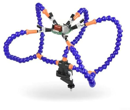 Table Clamp Type Welding Station Tool with Flexible Arms Swiveling Clips (5 claws)