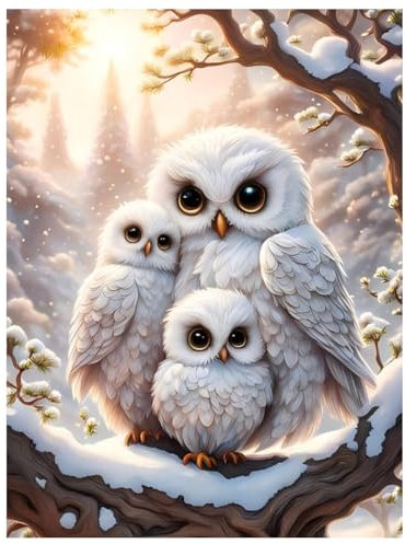 Daisen Art Diamond Painting Eule - Diamant Painting Bilder, Diamond Painting Erwachsene Set Tiere für Geschenk und Zuhause Wanddekoration 30x40cm