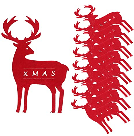 Cabilock 16 Stk Elch Bestecktasche Besteckhalter Für Party Schwarzes Silberbesteck Partybesteckhalter Gabeln Tasche Rentier Besteckhalter Besteckorganisatoren Bestecktaschen Filzstoff Rot