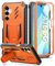 FNTCASE for Samsung A16 Phone Case: Military Grade Drop Proof Protection Galaxy A16 5G/4G Cover with Kickstand | Matte Textured Rugged Shockproof TPU | Protective Sturdy Phone Case 6.7inch(Orange)