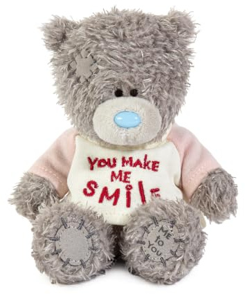 Me To You Tatty Teddy Plush 10cm-High Bear Wearing Cute 'You Make Me Smile' T-Shirt - Official Collection