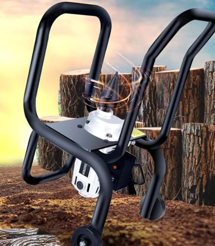 Divisor de leña eléctrico de 1800 W, taladros automáticos de alta resistencia, divisor de troncos de tornillo, máquina de división de leña independiente de 420 rpm con soporte, herramienta divisora