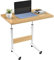ARunThLana Table Roulante 60x40cm, Bureau, Lit Canapé, Bois, Réglable en Hauteur 61-96cm, Roulettes, Table d'Appoint Angle Réglable, Chambre, Canapé, Bois