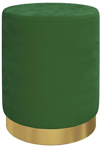 vidaXL Aufbewahrungshocker Rund Sitzhocker Polsterhocker Fußhocker Rundhocker Sitzpouf Pouf Hocker Schemel mit Stauraum Wohnzimmer Grün Samt 31 x 37 cm