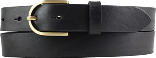 BELTINGER Damen-Gürtel aus Vollrindleder mit goldener Gürtelschnalle 3 cm | Leder-Gürtel für Damen 30mm | Chino-Gürtel