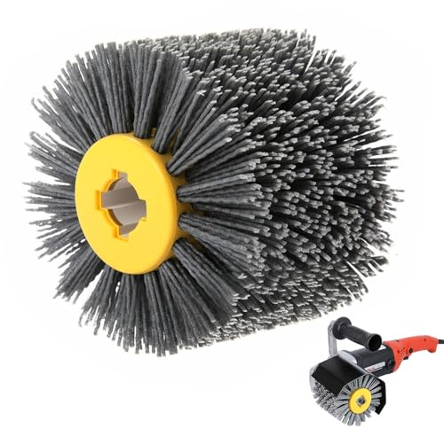 Dulynva Spazzole Abrasive per Legno, Spazzola in Nylon Grana 80, Spazzola per Satinatrice, per La lavorazione del legno, per sbavare rimozione della ruggine e lucidatura
