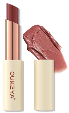 OUKEYA 3-in-1 Tallow Lip Balm Stick 3g, Lipstick + Lip Care + Blush, Long-Lasting Moisturizing & Repairing, Waterproof, Magnetic Metal Tube, Suitable for Dry Lips