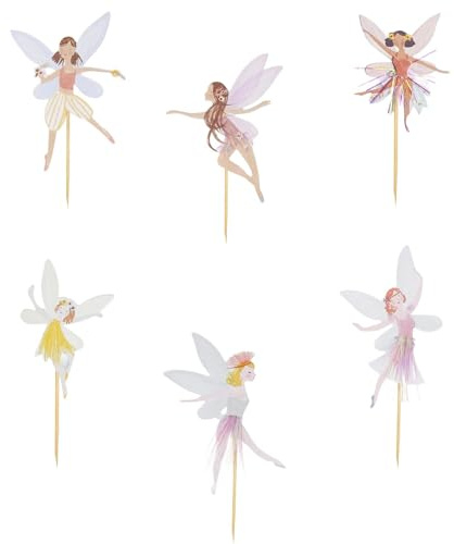 24 Stück Blumenfeen Tortendeko, Fee Muffin Deko & Elfen Cake Topper, Perfekte Feen Geburtstag Deko für Kinderparty & Nachmittagstee, Tolles Deko Geschenk für Backbegeisterte