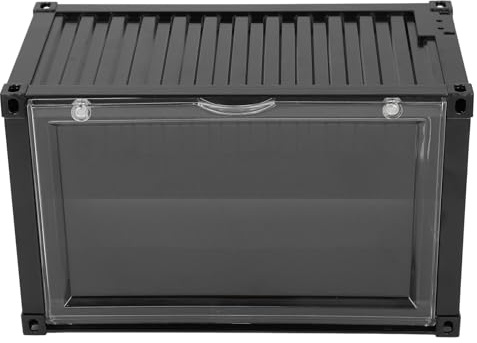 SIXRUN Multifunktionale Vitrine für Mini-Actionfiguren mit Staubdichter LED-Beleuchtung, Einzigartiges Leuchtendes Design für Spielzeugmodelle, Stabile und Sichere Nutzung, Ordentlicher (BLACK)
