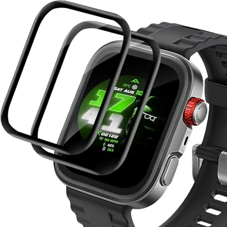 Carantee 2 pièces Verre Trempé pour Huawei Watch Fit 4 Pro, Résistant aux rayures, Bord noirs incurvés 3D, pas de bulles vitre protection, Haute Sensibilité, HD Huawei Watch Fit 4 Pro protection écran