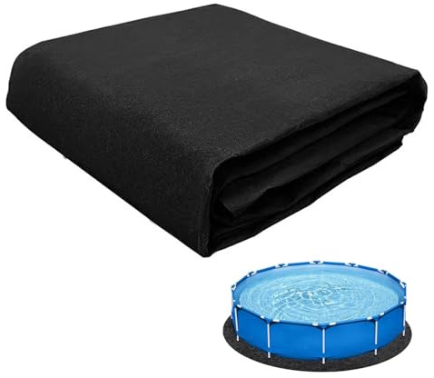 Chingcoo Ø 460 cm Poolunterlage Rund für Aufstellpool & Whirlpool, rutschfeste Pool Bodenplane Outdoor, Robuste & Nahtlose Poolmatte, Bodenschutzfolie für Swimmingpool, Einfach zu Verlegen