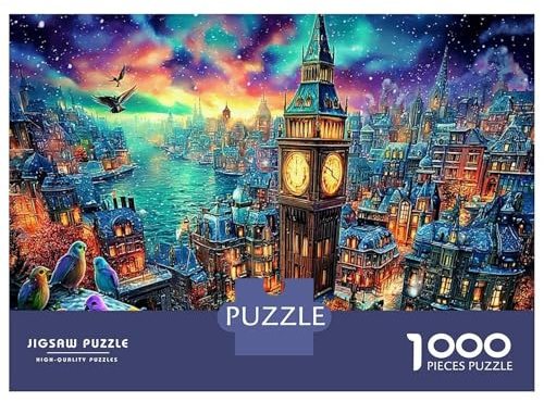 1000 Teile Iconic City Lights Für Erwachsene & Kinder Ab 12 Jahren - Premium-Karton Extrem Schwieriges Puzzle London Fantasy 70x50cm/1000pcs