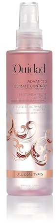 Ouidad Fortgeschrittene Klimakontrolle Restore and Revive Bi-Phase Hair Mist, Angereichert mit Ceramiden und Ölen zur Reaktivierung von Locken, Verleiht Glanz trockenem und geschädigtem Haar, 200 ml