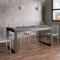 Itamoby, Ausziehtisch Tecno Evolution 160->420 cm, Spanplatten, Beton & Anthrazit L.160 P.90 H.77 (ausziehbar bis L.420 mit 5 Verlängerungen)