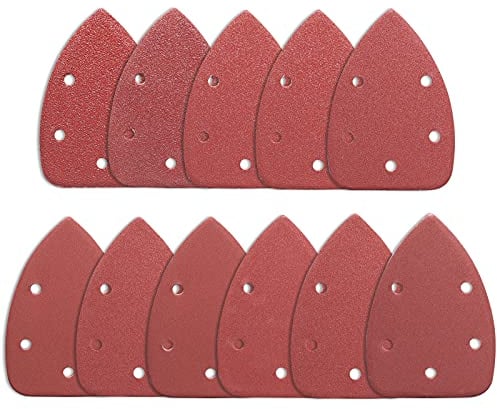 STEBRUAM 88 Stück Klett-Schleifdreiecke Maus Detail Schleifpapier, 5 Loch 90x140 mm Maus Schleifblätter 40 60 80 100 120 180 240 320 400 600 800 Körnung für Black und Decker Palmschleifer