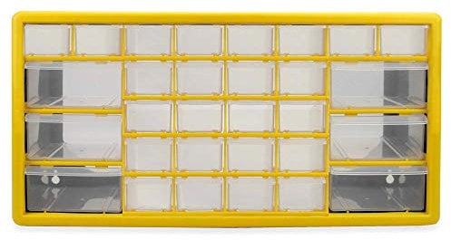 Pukkr 30 Drawer Storage Cabinet – Wall Mountable Toolbox for Garage, Shed, Craft & DIY – Multi-Drawer Organiser for Screws, Bolts, Parts, Beads, Sewing Supplies & More