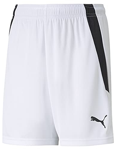 Puma teamLIGA Shorts Jr, Pantaloncini Unisex Bambini, bianco (Puma White/Puma Black), 176