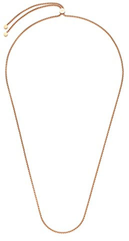 Leonardo Liv Clip&Mix Halskette aus Edelstahl 1 Stück, Lange Schlichte Venizianerkette mit Schieber-Verschluss roségold, Damen Modeschmuck, 021589
