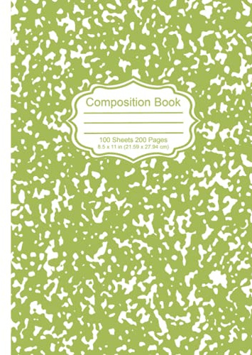 Marble Cover Composition Book with 100 Sheets / 200 Pages of Wide Ruled White Paper: College Ruled Composition Notebook, Home School Supplies for College Students