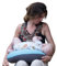 Hippychick Nursing Pillow – Comfortable Breastfeeding Pillows For Babies – 100% Cotton Maternity Pillow Cover Removable & Washable – Post Pregnancy Gifts – Charcoal and Reef Blue