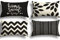 ZWJD Kissenbezug 30x50 4er Set Dekokissen Kissenbezüge Dekoration Outdoor Kissenbezüge Leinen Dekokissen für Schlafzimmer, Sofa, Stuhl, Bett, Garten (30 x 50 cm,Schwarz)