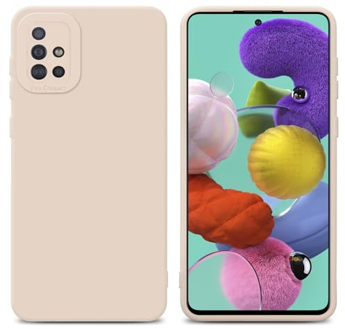 Cadorabo Hülle kompatibel mit Samsung Galaxy A51 4G M40s Schutzhülle TPU Silikon Case Liquid Design mit Kameraschutz Slim Kratzfest Gummi mit Rundumschutz Case Hülle für Galaxy A51 4G M40s in Rosa