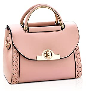 NICOLE & DORIS Damen Handtasche Klein Umhängetasche PU Leder Handtaschen Elegante Schultertasche Crossbody Messenger Bag Top Griff Tasche mit Verstellbar Abnehmbar Schultergurt Rosa