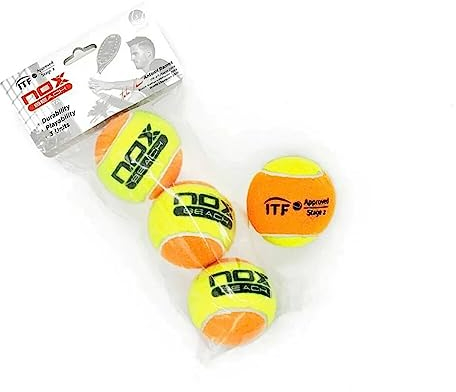 NOX Pelotas de Tenis 3 Pro Titanium Beach Yw, Unisex Adulto, Amarillo (Amarillo), Talla Única