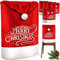 KESSER® Premium Weihnachtsstuhlüberzug 6er Set Stuhlhussen für Weihnachten Nikolausmütze Stuhlbezug Husse Weihnachtsdeko für Stühle Überzieher - Stuhlabdeckung im weihnachtlichen Design
