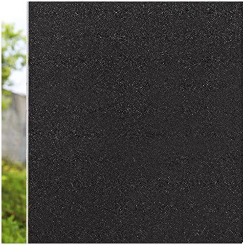 CottonColors Blackout Window Film Darkening Static Cling 100% Light Blocking, Privacy Self Adhesive Window Film Anti-UV Frosted Glass Window Sticker,44.5x200CM