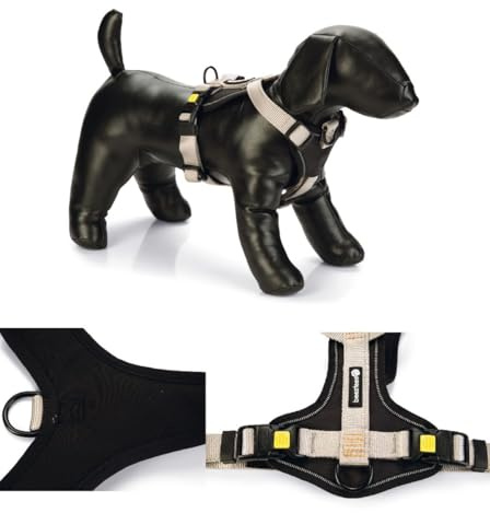 Beeztees Parinca Premium Y-Geschirr Nylon hellgrau 73-94 cm x 30 mm