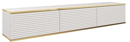 Meuble TV élégant - Design Moderne avec Fonction Push-to-Open. D : L : 175 cm, H : 30 cm, P : 32 cm