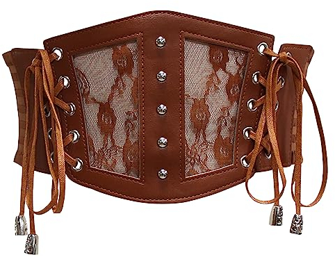 HANERDUN Korsett Damen Elastische Tied Waspie Gürtel Einstellbar Mittelalter Schnürgürtel Retro Gürtel Für Hochzeiten Partys