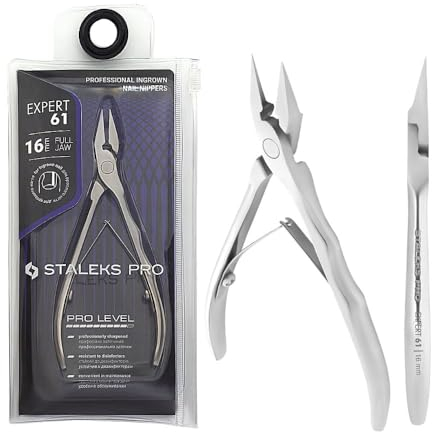 STALEKS PRO Professionelle Nagelknipser für eingewachsene Nägel, 16 mm, speziell für Pediküre, Edelstahl, Expert (NE-61-16)