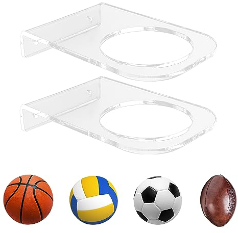 BiJun Ball Halterung Wandmontage Ballständer Ständer Display Halter Ballständer, Für Basketball Fußball Volleyball Softball Rugby Ball (2 Pack)