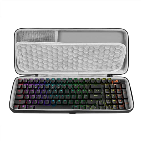 Geekria 90%-96% Keyboard Case, Hard Shell Travel Carrying Bag for 100 Keys Mechanical Keyboard, Compatible with RK Royal KLUDGE RK100, ASUS ROG Strix Scope II 96, Keychron Q5, AULA F99