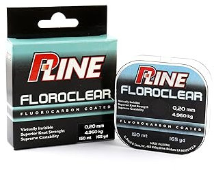 P-LINE Floroclear filo da pesca trasparente clear – invisibile in acqua – bobina da 150 mt 0.20 mm – 165 yd